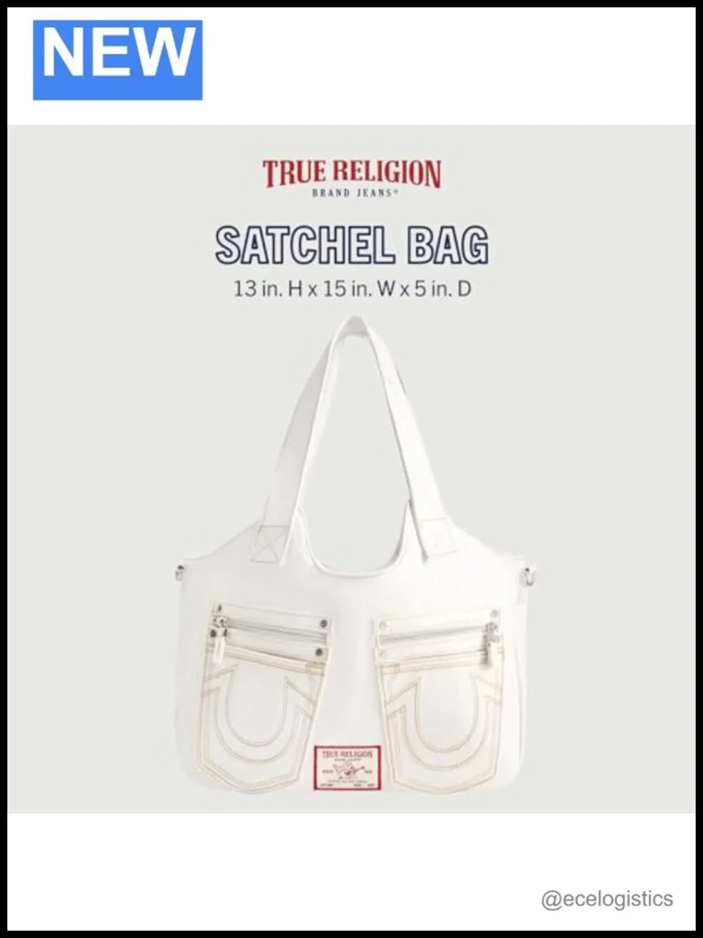 True Religion Satchel Bag Crossbody Purse with Horseshoe Logo